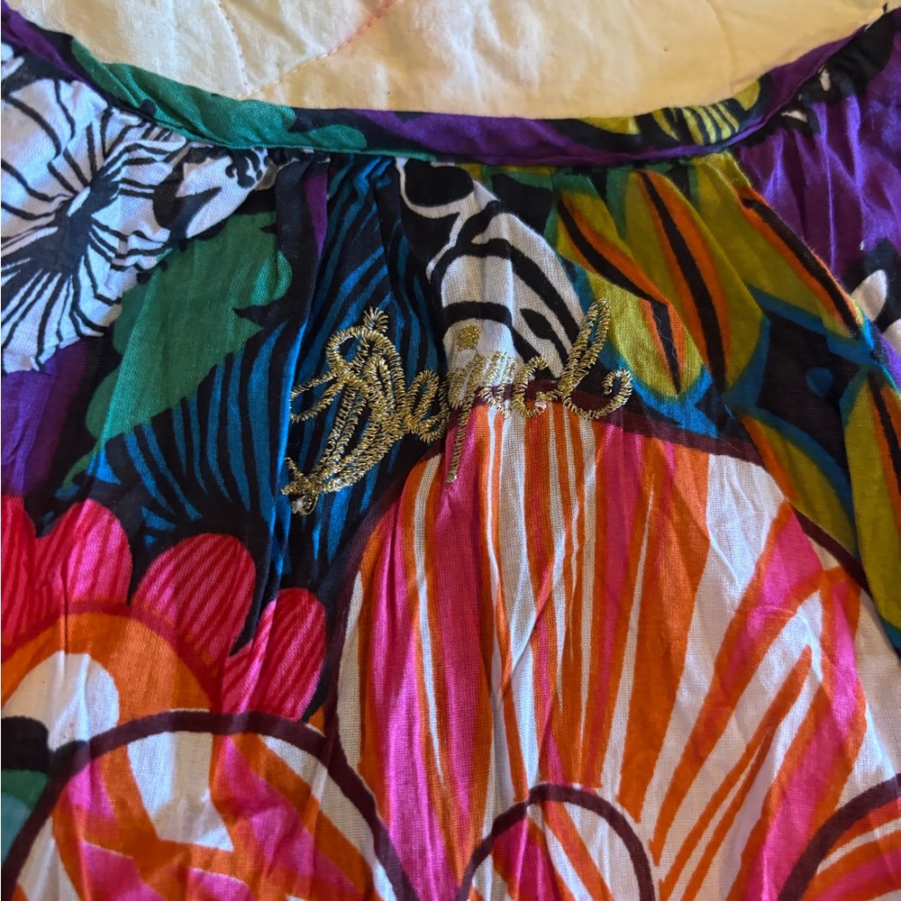 E4 Desigual Multicolor Floral Boho Blouse Size L - Picture 6 of 10